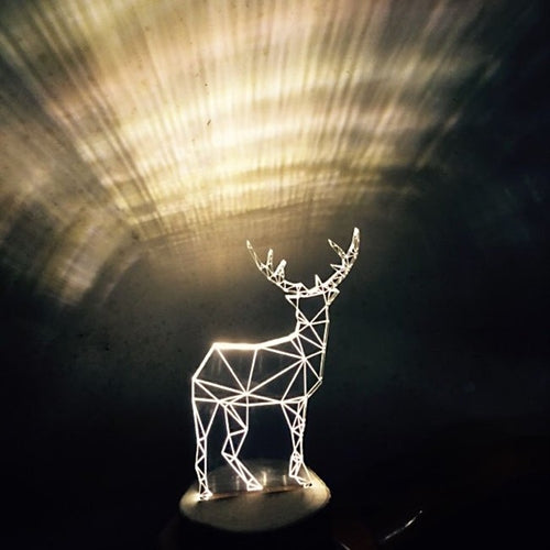 Geometric Deer LED Night Light | Transparent Acrylic Art Lamp – DKay Decor