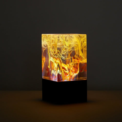 Ocean Epoxy Resin Cube Lamp | Handmade 3D Seascapes Art – DKay Decor