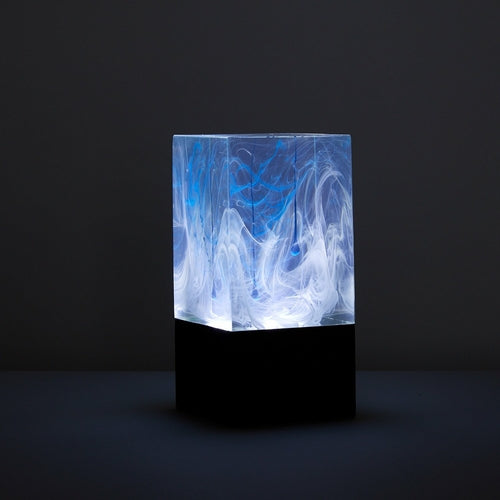 Aurora Borealis Epoxy Resin Cube Lamp | Northern Lights Art – DKay Decor