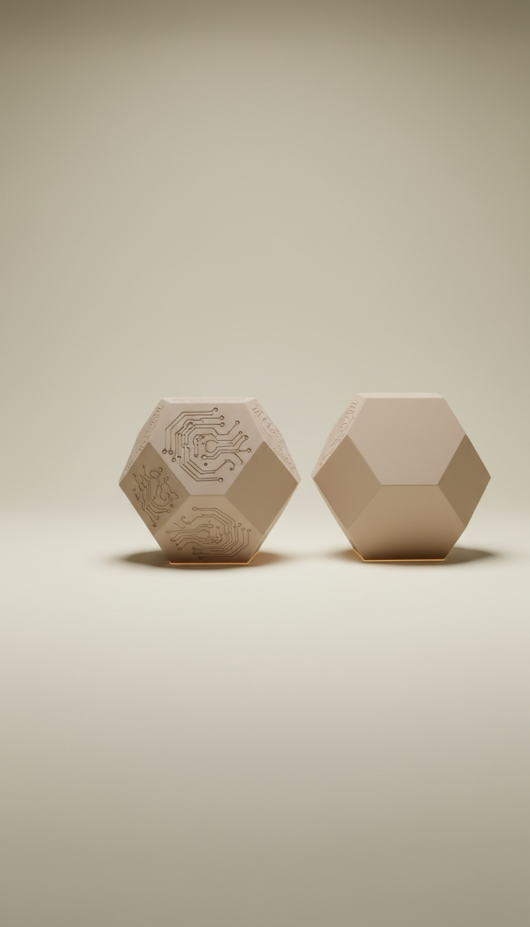 3D Printed Geometric Night Light in Taupe