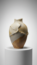 Sculptural ceramic vase with matte finish