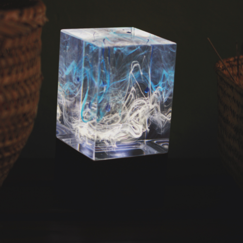 Ocean Epoxy Resin Cube Lamp | Handmade 3D Seascapes Art – DKay Decor