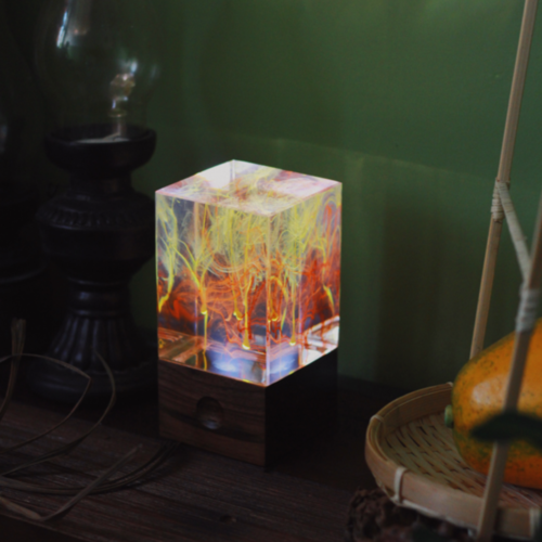 Ocean Epoxy Resin Cube Lamp | Handmade 3D Seascapes Art – DKay Decor