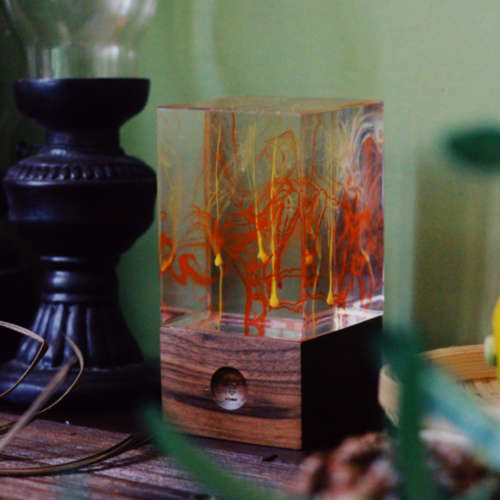 Ocean Epoxy Resin Cube Lamp | Handmade 3D Seascapes Art – DKay Decor
